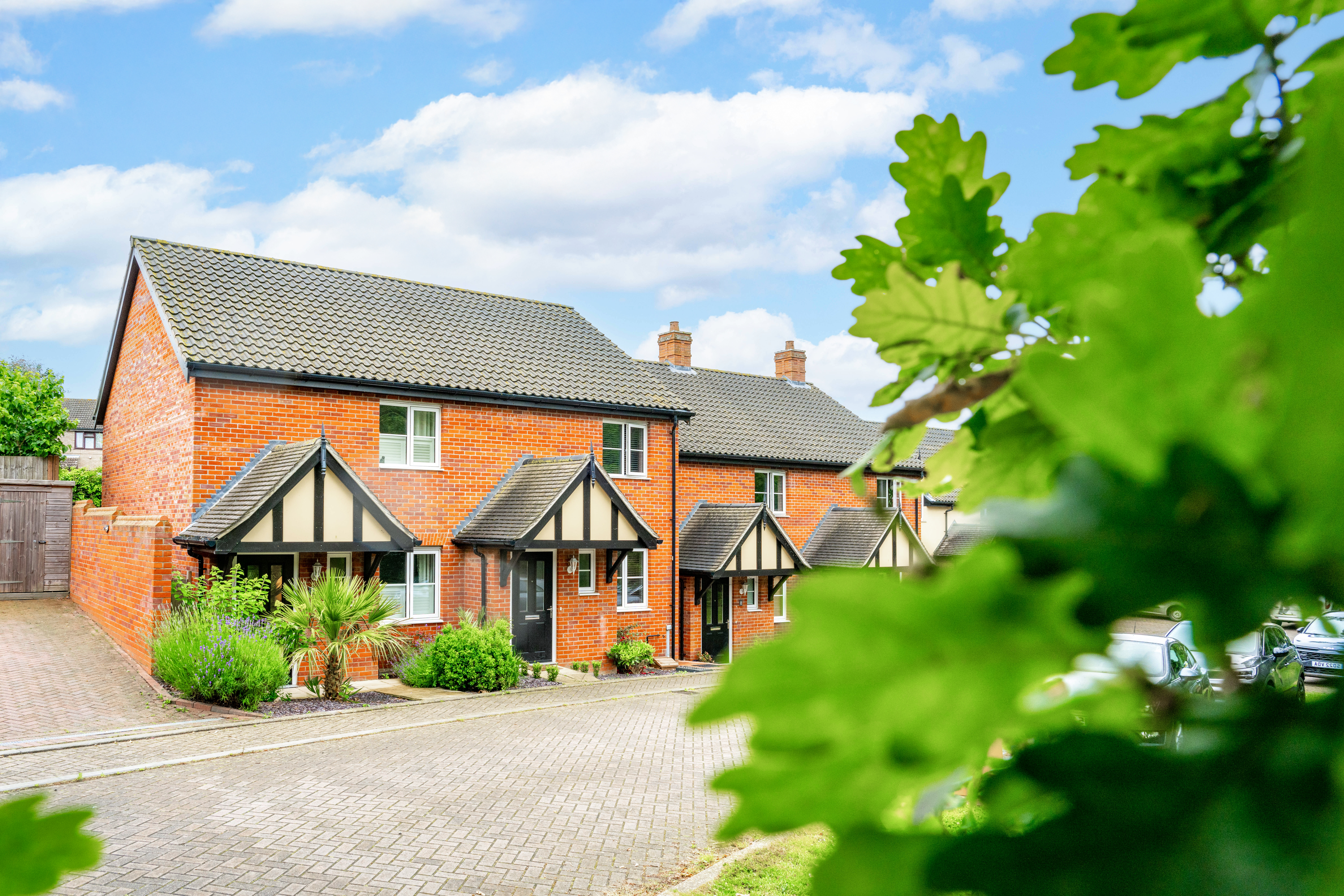 A row of redbrick houses